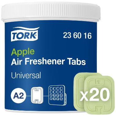 Luftfrisker Tork airfreshener disc A2 æbleduft til ophæng,4 pk x 20 stk/krt