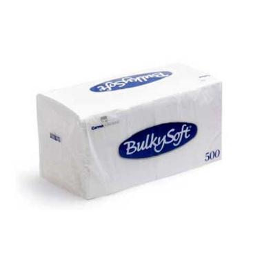 Serviet BulkySoft 33x33 cm 1-lag Hvid,500 stk/pk