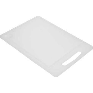 Skærebræt 36x25x0.8 cm med Saftrille PE Plast Hvid,stk