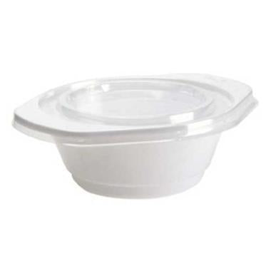 Suppebowl 1-rum 275 ml 150x122x50 mm PS Hvid Transparent,1000 stk/krt