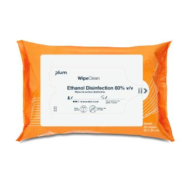 Desinfektion Serviet PLUM Ethanol Disinfection wipe Small 30x20 cm Orange,25 stk/pk