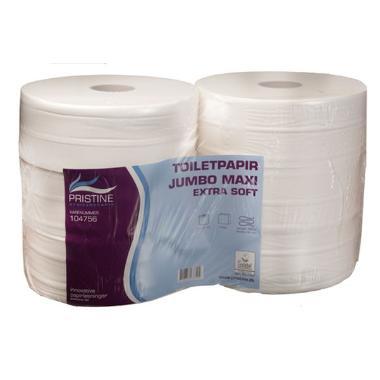 Toiletpapir Pristine Extra Soft Jumbo 2-lag Ø27 cm 320 m Nyfiber,6 rl/krt