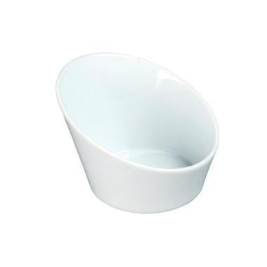 Skål 6.5 cl Ø8/6x5/2.5 cm Skrå Porcelæn Hvid,12 stk/pk