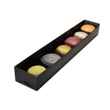 Bakke 300x50x35 mm til 6 stk Macarons Æske på 107049 Sort,200 stk/krt