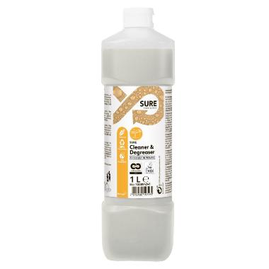 Grundrengøring SURE Cleaner&Degreaser plantebaseret uden parfume 1 ltr,6 fl x 1 ltr/krt