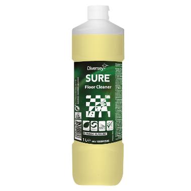 Gulvrengøring SURE FloorCleaner plantebaseret lavtskummende uden parfume 1 ltr,6 fl x 1 ltr/krt