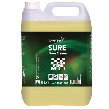 Gulvrengøring SURE FloorCleaner plantebaseret lavtskummende uden parfume 5 ltr,2 dnk x 5 ltr/krt