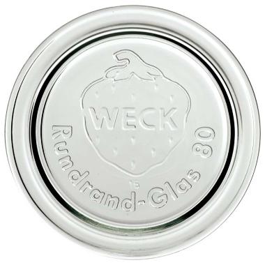 Låg Weck Ø8.6 cm til Patentglas. Glas,stk