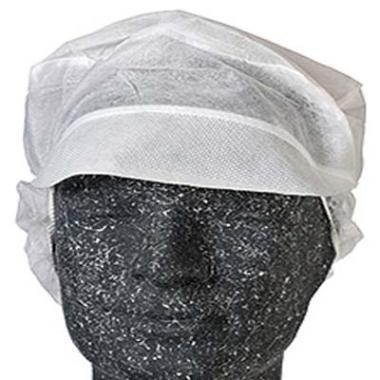 Hygiejnehat Snood cap str M med Skygge/Hårpose Hvid,100 stk/pk