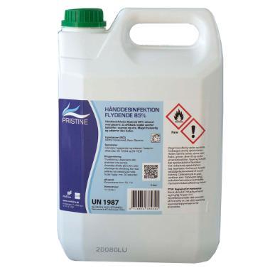 Hånddesinfektion Flydende Pristine 85% Ethanol med Glycerin 5 ltr,5 ltr/dnk