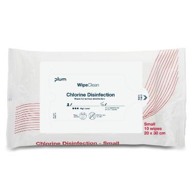 Desinfektion Serviet PLUM Disinfection wipe med Klor Small 30x20 cm,10 stk/pk