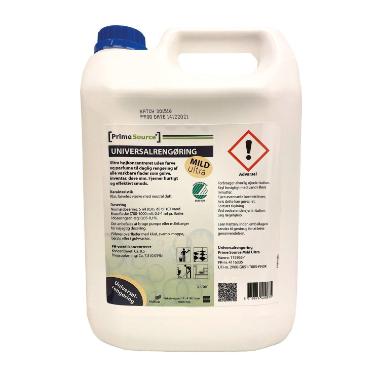 Universalrengøring Prime Source ULTRA Mild Svanemærket højkon u. Farv/Parf 5 ltr,5 ltr/dnk