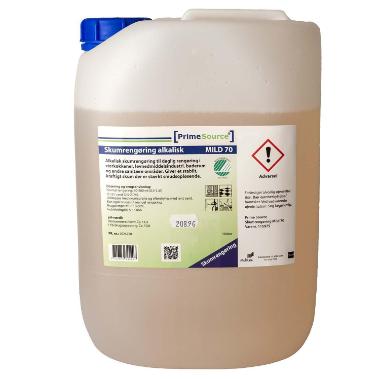 Skumrengøring Prime Source Mild 70 Alkalisk uden Farve/Parfume 10 ltr,10 ltr/dnk