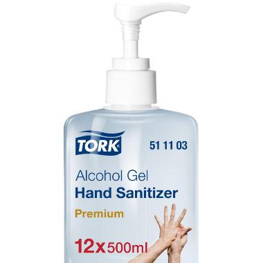 Hånddesinfektion Tork Gel med pumpe 500 ml,12 stk/krt