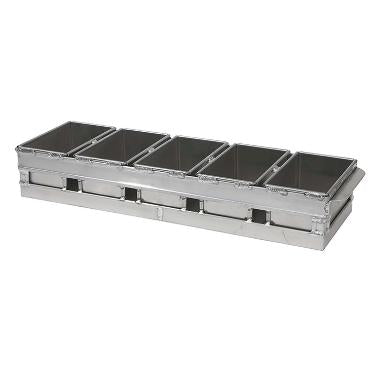 Brødform Sæt L60.5xB19.5xH10.5 cm Ubehandlet Aluminium til 5 brød 18x10x10 cm,stk