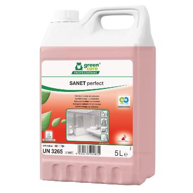 Sanitetsrengøring sur Sanet Perfect Blomstermærket afkalker m parfume 5 ltr Rød,5 ltr/dnk