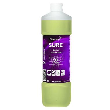 Rengøring/Desinfektion SURE Cleaner Desinfectant 1ltr C2C uden Farve/Parfume,1 ltr/fl