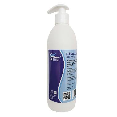 Hånddesinfektion gel Pristine 85% ethanol med glycerin med pumpe 500 ml,500 ml/fl