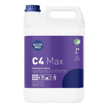 Grundrengøring Kiilto C4 Max Svane u parfume til olie/fedt i fødevareindus 5 ltr,3 dnk x 5 ltr/krt