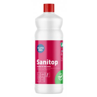 Sanitetsrengøring sur Kiilto Natura Sanitop Svanemærket uden farve/parfume 1 ltr,1 ltr/fl