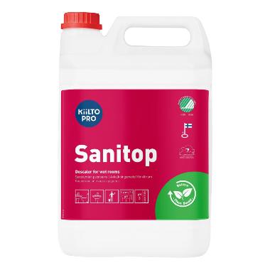 Sanitetsrengøring sur Kiilto Natura Sanitop Svanemærket uden farve/parfume 5 ltr,5 ltr/dnk