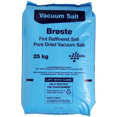 Salt vacuumsalt fint fødevarekvalitet 25kg,25 kg/sack