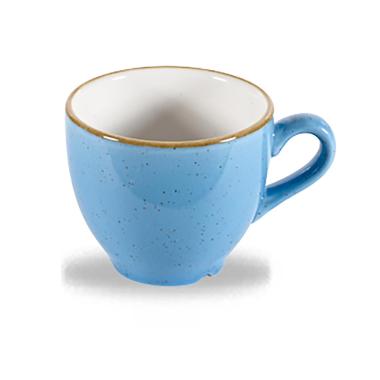 Kop Espresso Stonecast 10 cl Ø6.5x H5.5cm. Porcelæn markblomst Blå,12 stk/krt