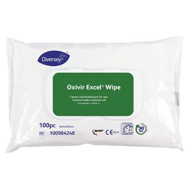 Rengøring/Desinfektion Serviet Oxivir Excel Wipe 100stk med Hydrogenperoxid,100 stk/pk