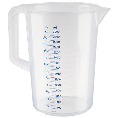 Målekande 3 liter med hank Ø170xH235 mm Polypropylen,stk