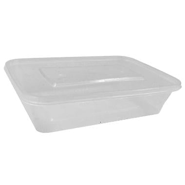 Plastbakke Catersource 500 ml 175x115x40 mm nudelbakke med løst låg PP Klar/Klar,6 ps x 50 stk/krt