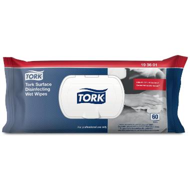 Desinfektion Serviet Tork Surface Wet Wipes 21x17,5 cm 60 stk,12 pk x 60 stk/krt