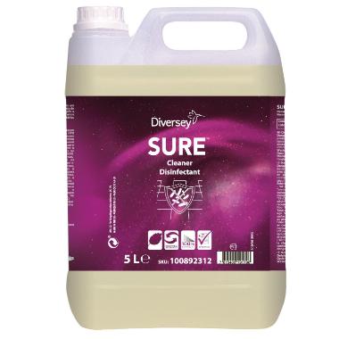 Rengøring/Desinfektion SURE Cleaner Desinfectant 5ltr C2C uden Farve/Parfume,2 stk/krt