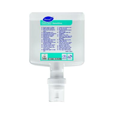 Håndsæbe Flydende Soft Care Sensitive 1,3ltr uden Parfume/Farve Ecolabel Klar,4 stk x 1.3 ltr/krt