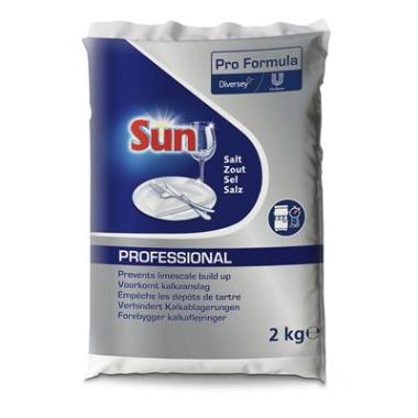 Maskinopvask Filtersalt Groft Sun Pro Dishwash Salt 2kg til opvaskemaskiner,6 stk x 2 kg/krt