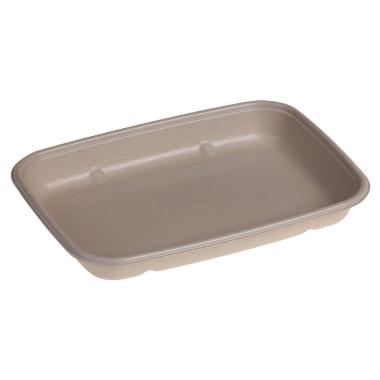 Bakke 600ml L230xB165xH30mm bagasse bionedbrydelig biocoated,3 pk x 100 stk/krt