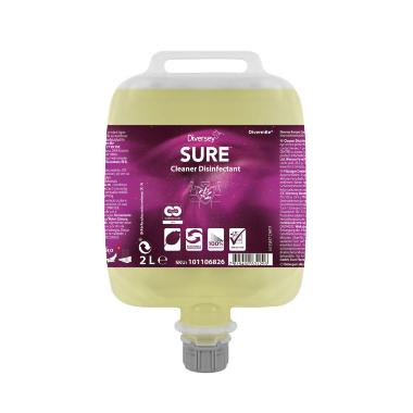 Rengøring/Desinfektion Sure Cleaner Desinfectant DVM W4315 2ltr u. Farve/Parfume,3 stk x 2 ltr/krt