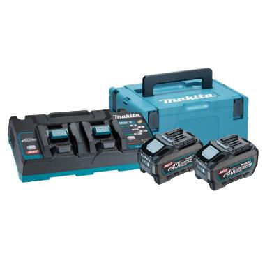 Batteripakke Makita XGT 40V 5.0ah 2 x batterier med dobbelt lader i kuffert,1 stk