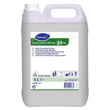 Universalrengøring Gulv TASKI Jontec 300 Free F4a uden Farve/Parfume 5 ltr,5 Ltr/dnk