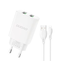 Dudao Power Adapter 12W 2xUSB-A + Cable