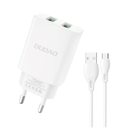 Dudao Power Adapter 12W 2xUSB-A + Cable