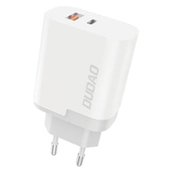 Dudao 22.5 Watt Adapter, 1xUSB-C + 1xUSB-A + Cable