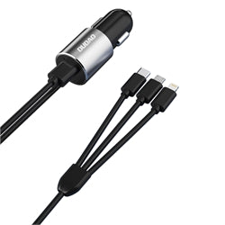 Dudao Car Charger 17W 1xlightning+USB-C+USB 1M