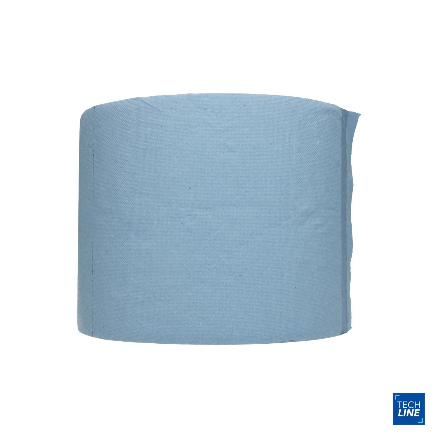 Aftørringsrulle Industri Techline 2-lag Ø26,5 cm x 300 m x B20,5 cm – Nyfiber Blå, 2 rl/krt