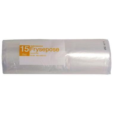 Frysepose Catersource 15 ltr 400x600 mm med Skrivefelt LDPE,50 Stk/rl