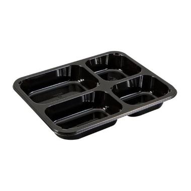 Bakke 4-rum 2227-4 227x178x43 mm CPET Sort OMPAK 4 ps x 57 stk/krt,4 pk x 57 stk/krt