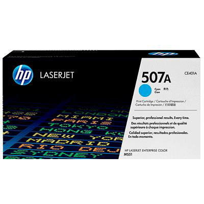 HP 507A CE401YC cyan lasertoner, 6.000 sider