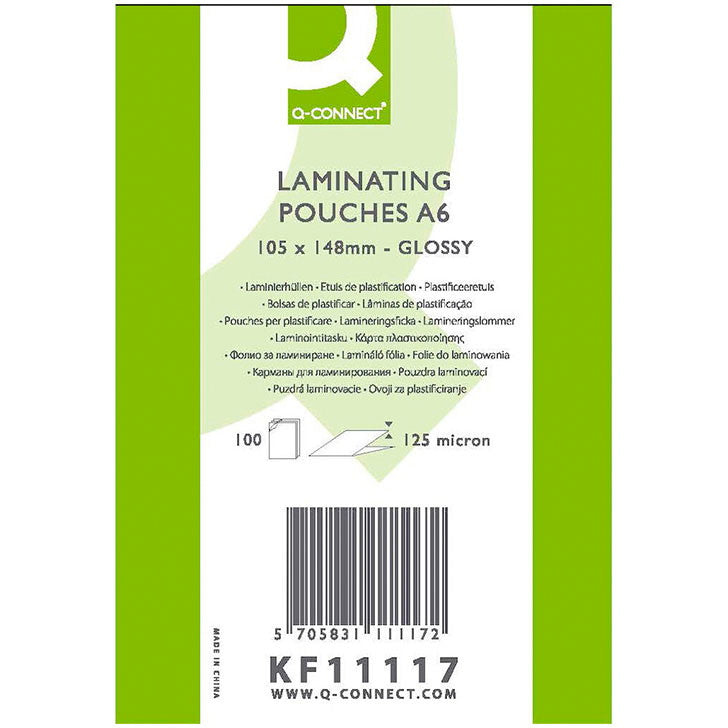 Q-connect lamineringslommer A6 125 mic