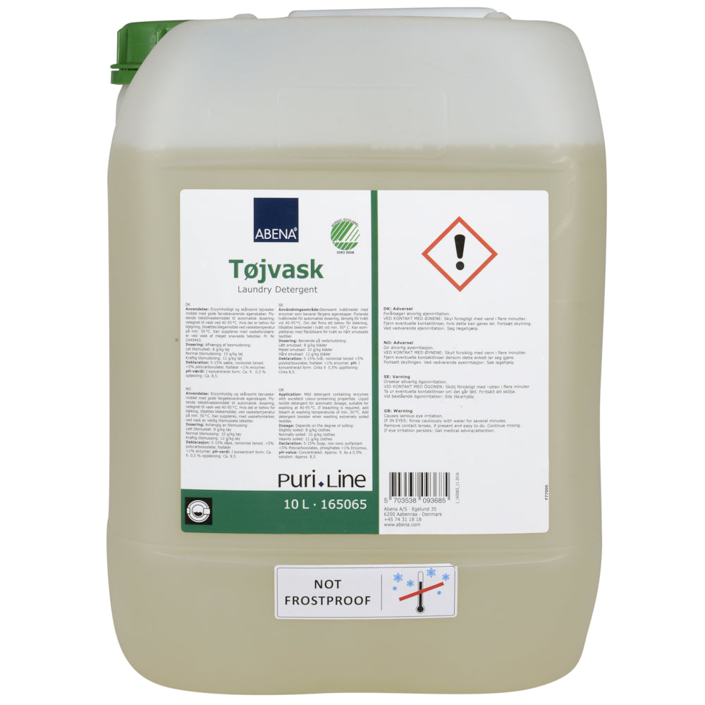 Tøjvask, 10 l, flydende, kulørt og hvidt, uden farve og parfume