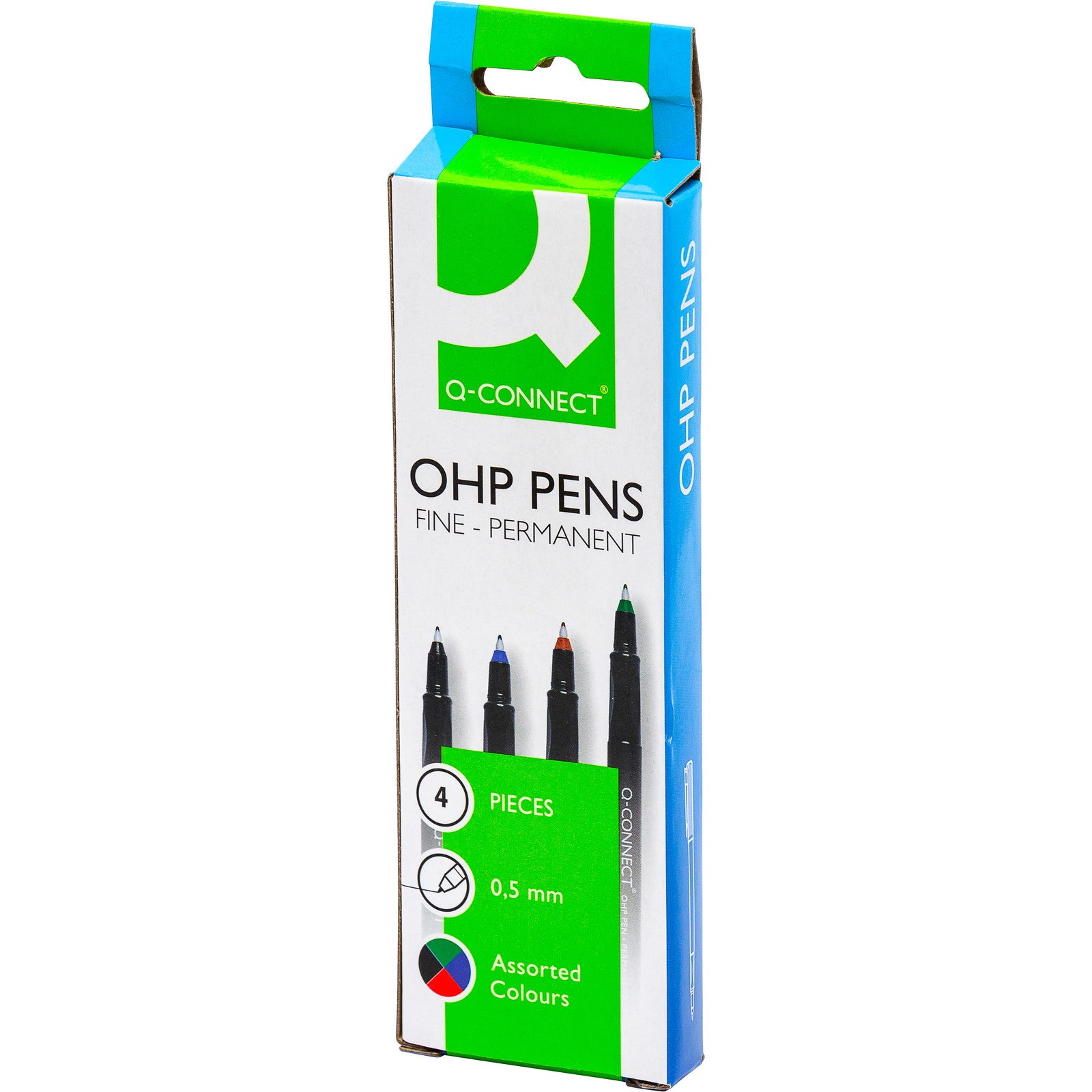 Q-connect overheadpen 0,5mm 4 farver