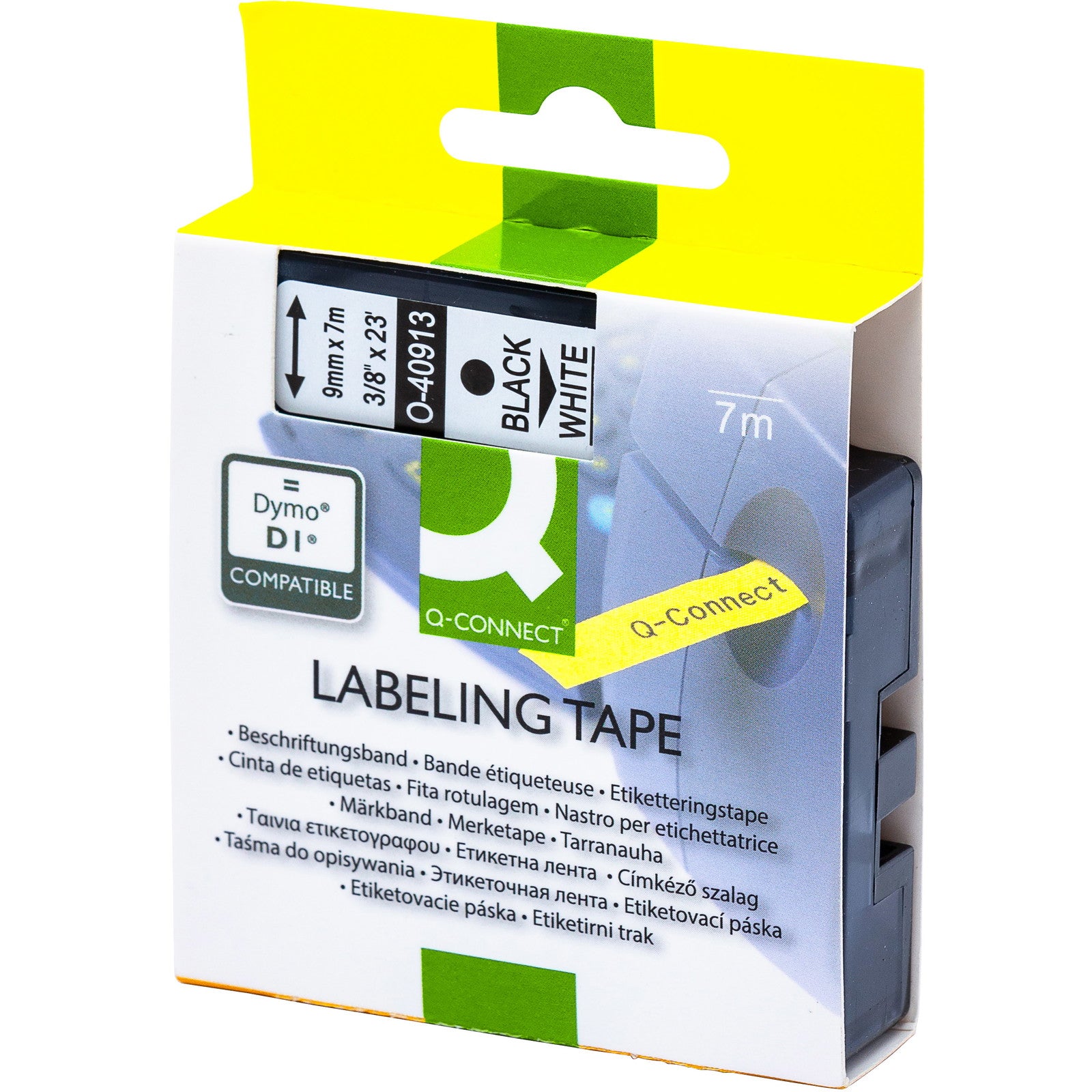 Q-connect D1 40913 9mm sort/hvid